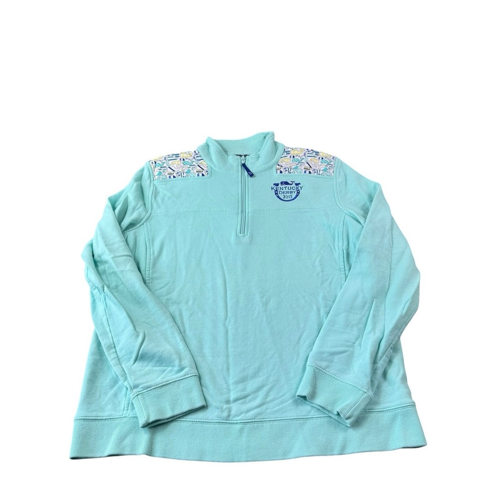 Vineyard Vines Light Green Kentucky Derby Women's Half Zip Size Large